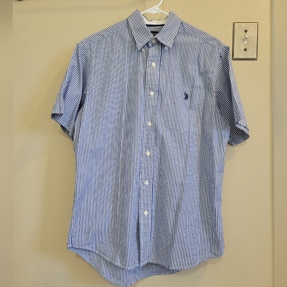 U.S. Polo Assn. Other - U.S. Polo Assn. Mens Blue & White Striped Button up Shirt size Medium